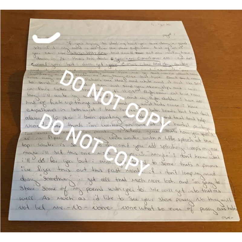 Executed convicted serial killer Tommy Lynn Sells handwritten 6 page letter