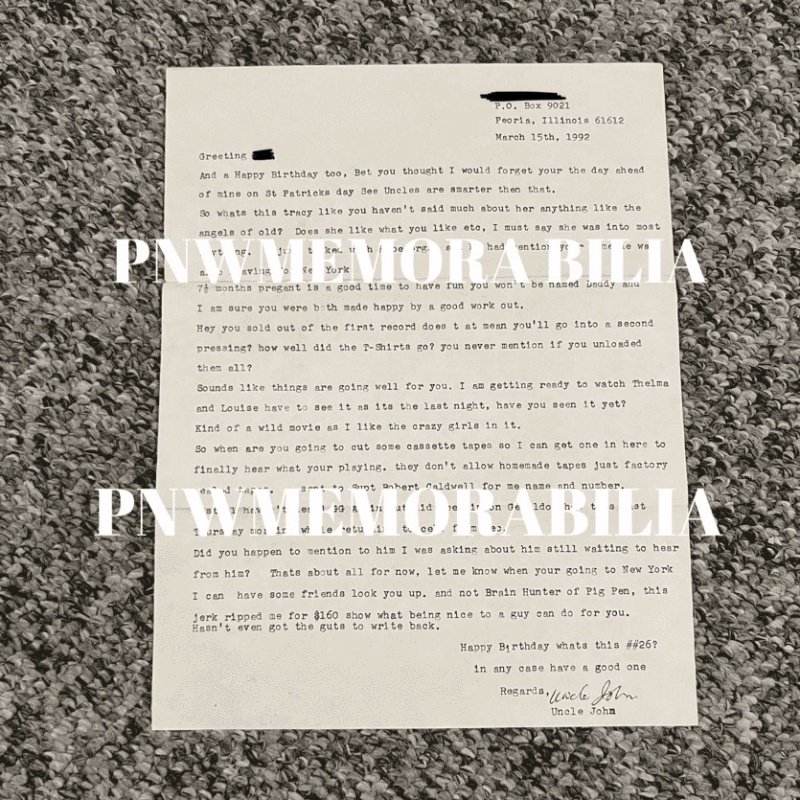 JOHN WAYNE GACY SIGNED LETTER 1992