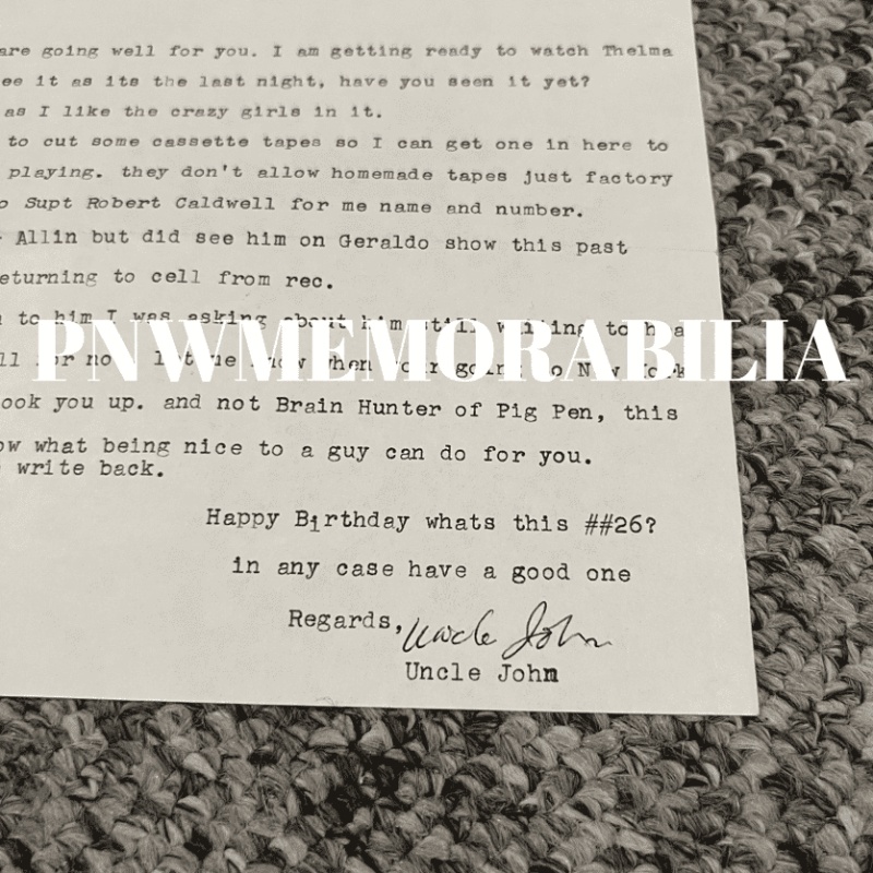 JOHN WAYNE GACY SIGNED LETTER 1992