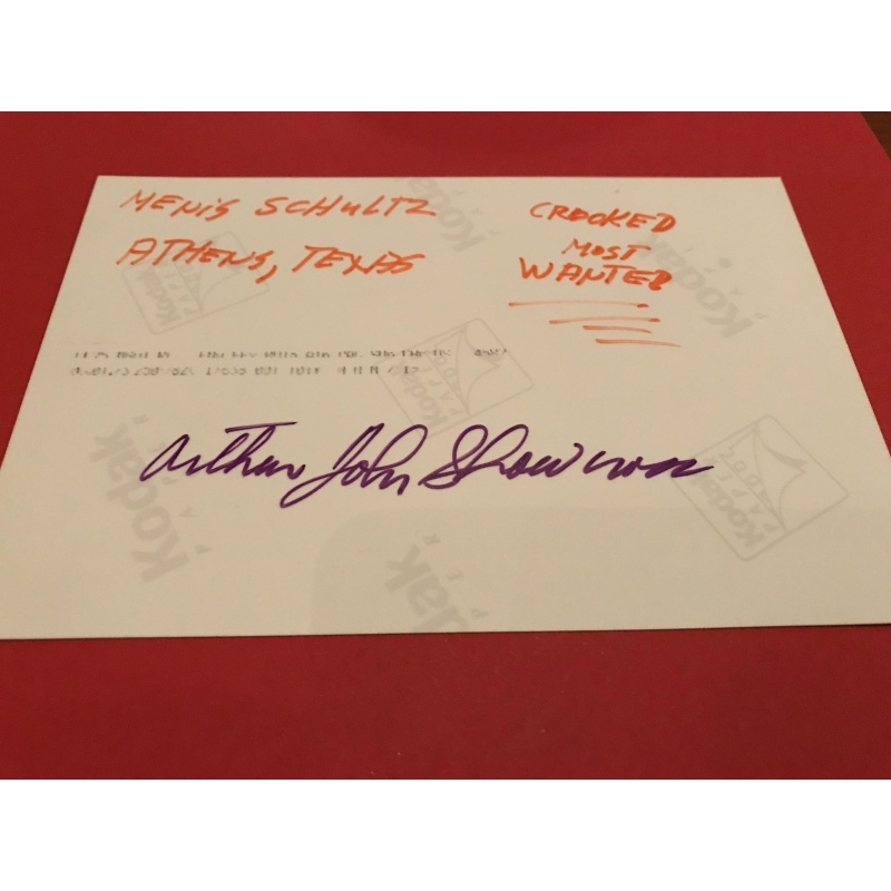 Arthur Shawcross signed 4 x 6  photograph titled Crooked Most Wanted from 2004