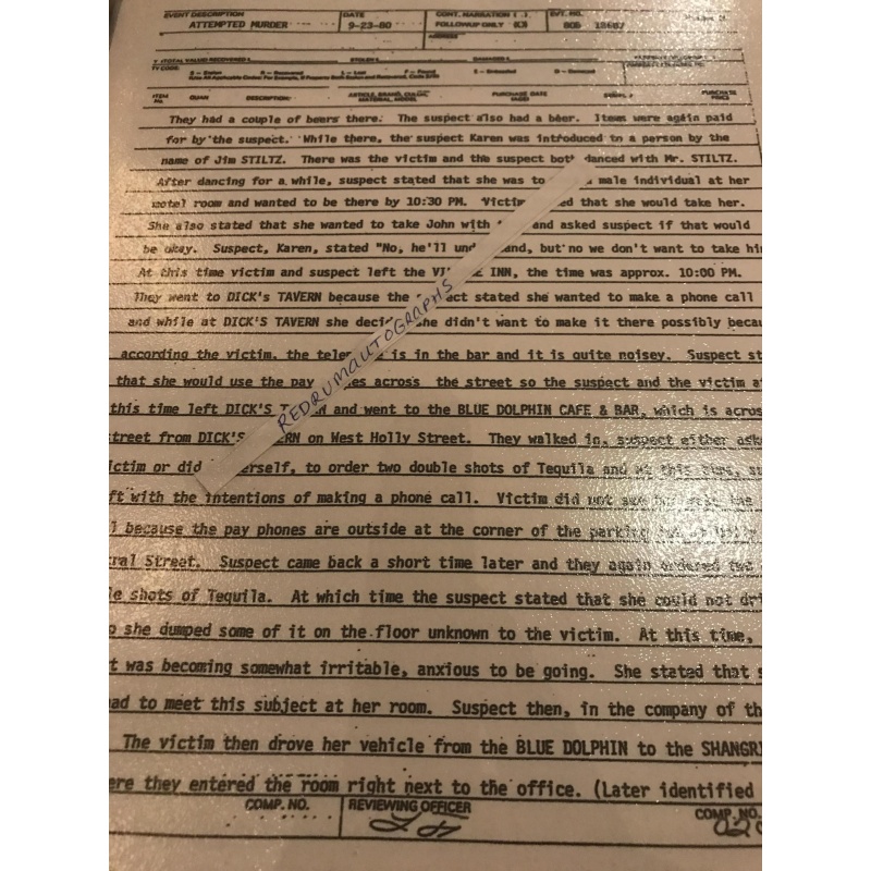 Veronica Compton attempted murder police report from 1980