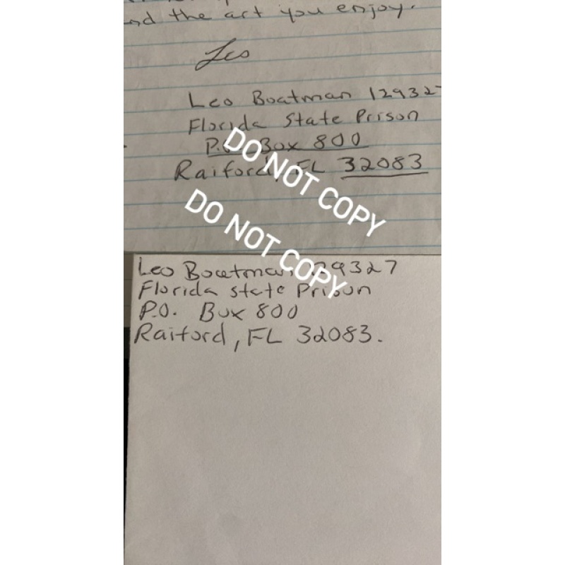 Convicted serial killer Leo Boatman handwritten letter envelope set