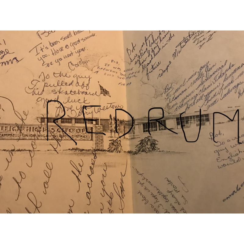 Susan Atkins  Leigh High School yearbook  with hundreds of messages and signatures from 1965