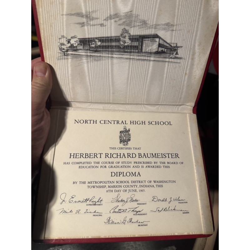 Herbert Baumeister's HS diploma