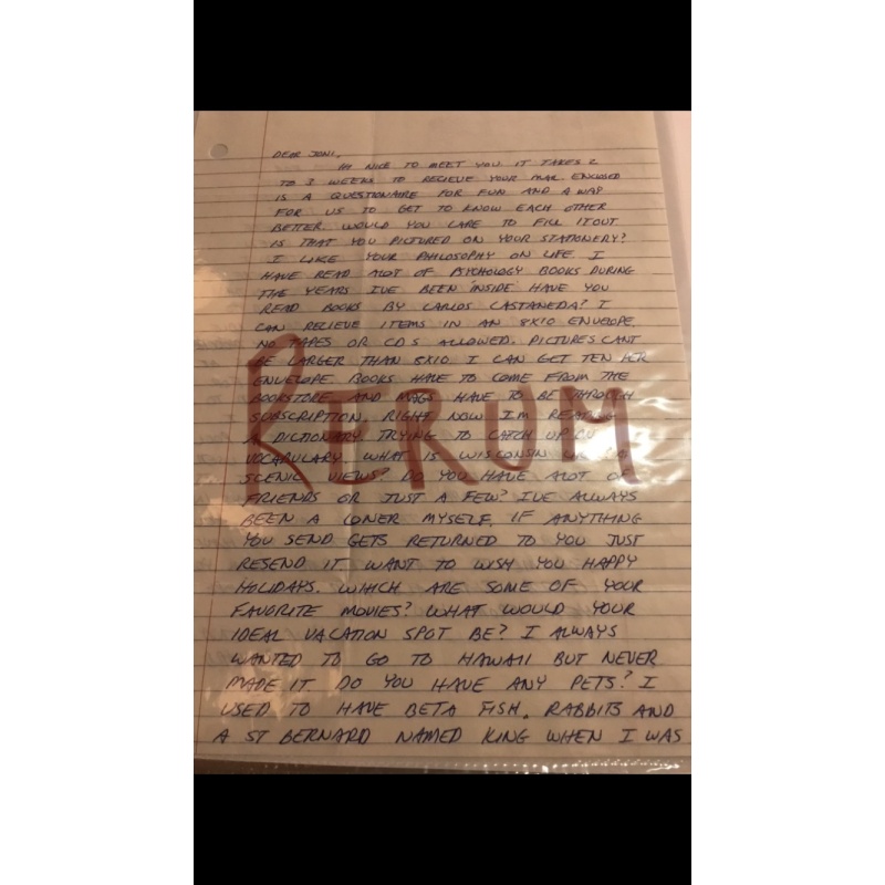 Deceased - Richard Ramirez The Night Stalker collection letter, drawing , police bulletin and more lot of 6