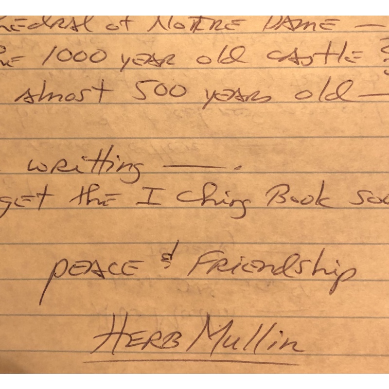 DECEASED HERBERT MULLIN HANDWRITTEN LETTER