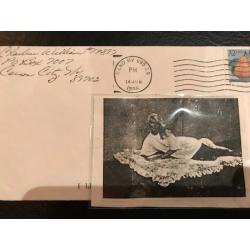 Charlene William Callego original letter with envelope and inserted black and white photograph of her from 1996
