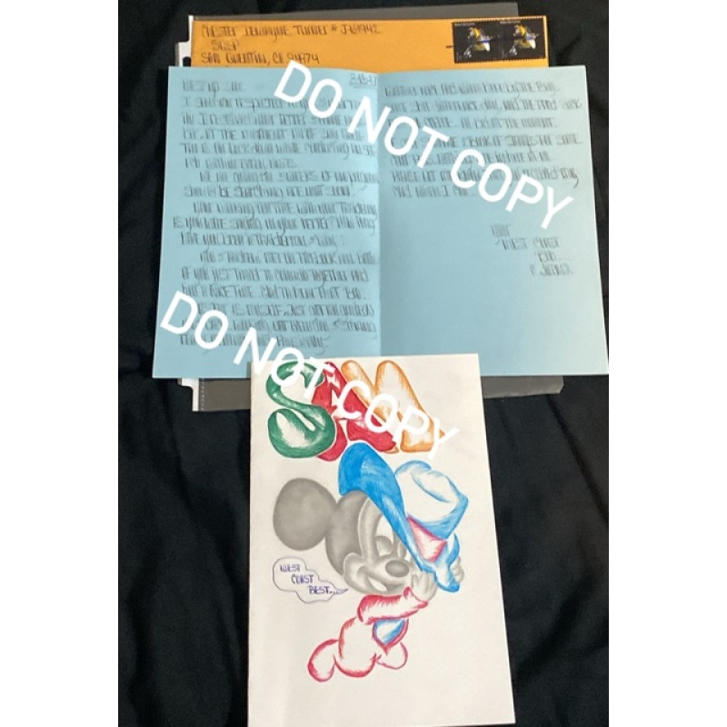 Convicted serial killer Chester Turner handwritten letter envelope handmade card