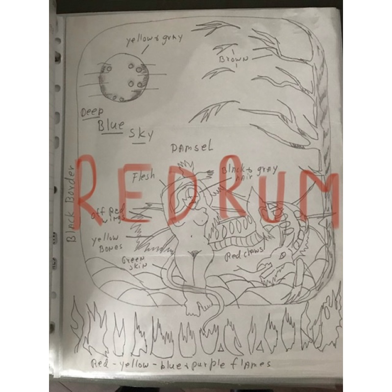 Danny Rolling first template of his very first painting done behind bars on Deathrow early 1990’s