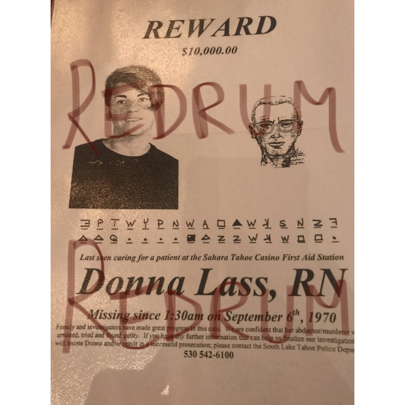 Zodiac Killer victim Donna  Lass  8.5 x 11 Reward Poster from 1970