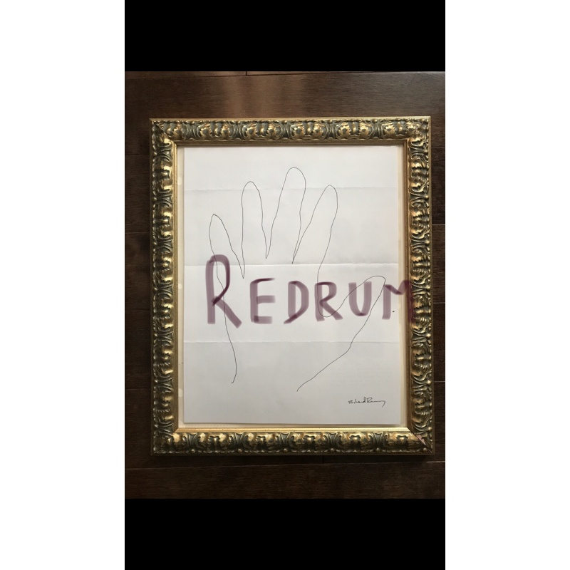 Deceased- Night Stalker handtracing on 8.5 x 11 white paper signed Richard Ramirez