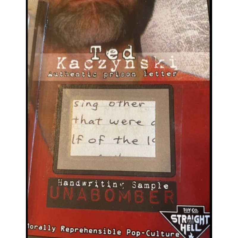 Unabomber figure WITH RELIC Ted Kaczynski