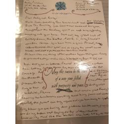 Dennis L. Rader handwritten Christmas Greeting card with original envelope and artwork from 2007