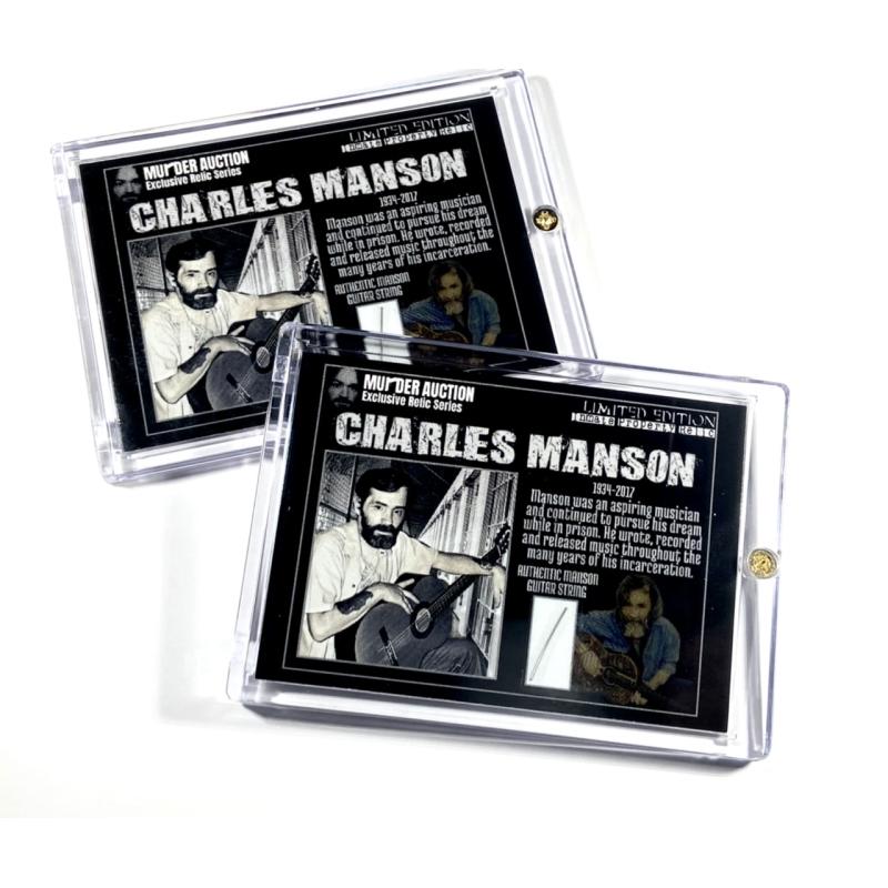 CHARLES MANSON Authentic Guitar String Relic Card In Case MURDER AUCTION EXCLUSIVE