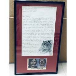 LAWRENCE BITTAKER AND ROY LEE NORRIS SIGNED TRUE CRIME CARD AND LETTER - FRAMED