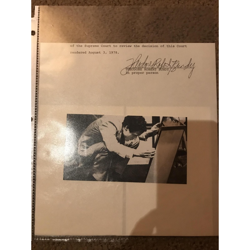 Executed Theodore Robert Bundy Ted Bundy signed in full court document from August 3rd 1978