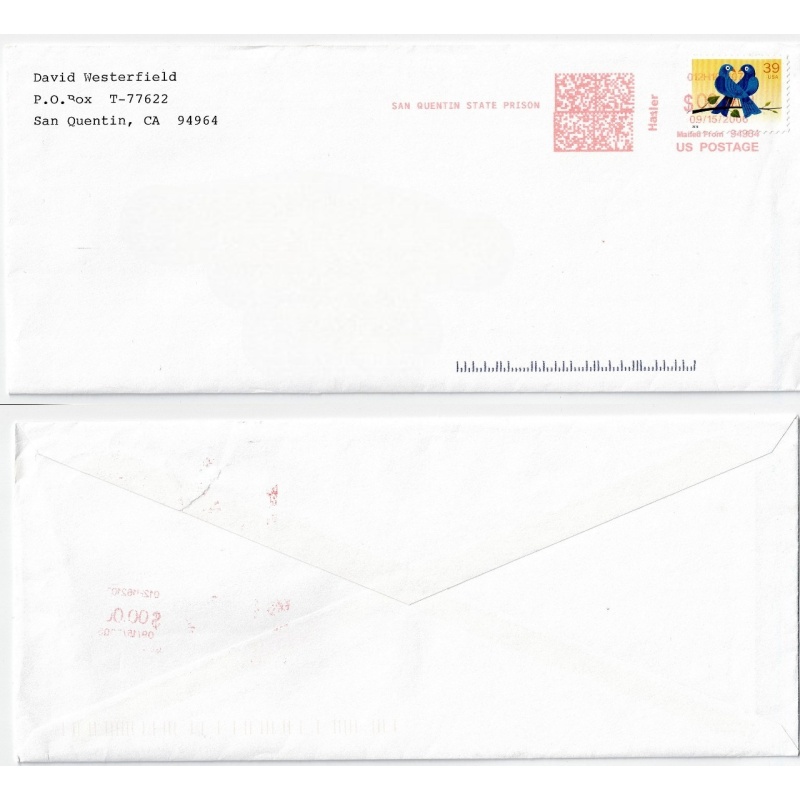 DAVID ALAN WESTERFIELD | Murder of Danielle van Dam | Murder,  Kidnapping, Possession of Child Porn | Sentenced to Death | Lot of 2 UNOPENED Letters from DR SQSP