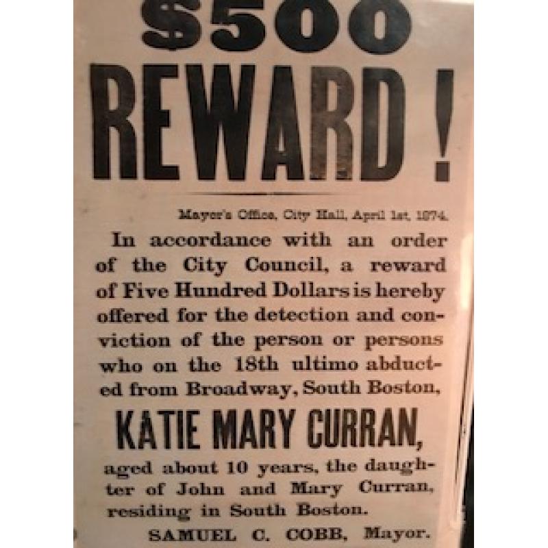 Jessie Pomeroy 500$ Reward for his conviction 4 x 6 photograph late 1874