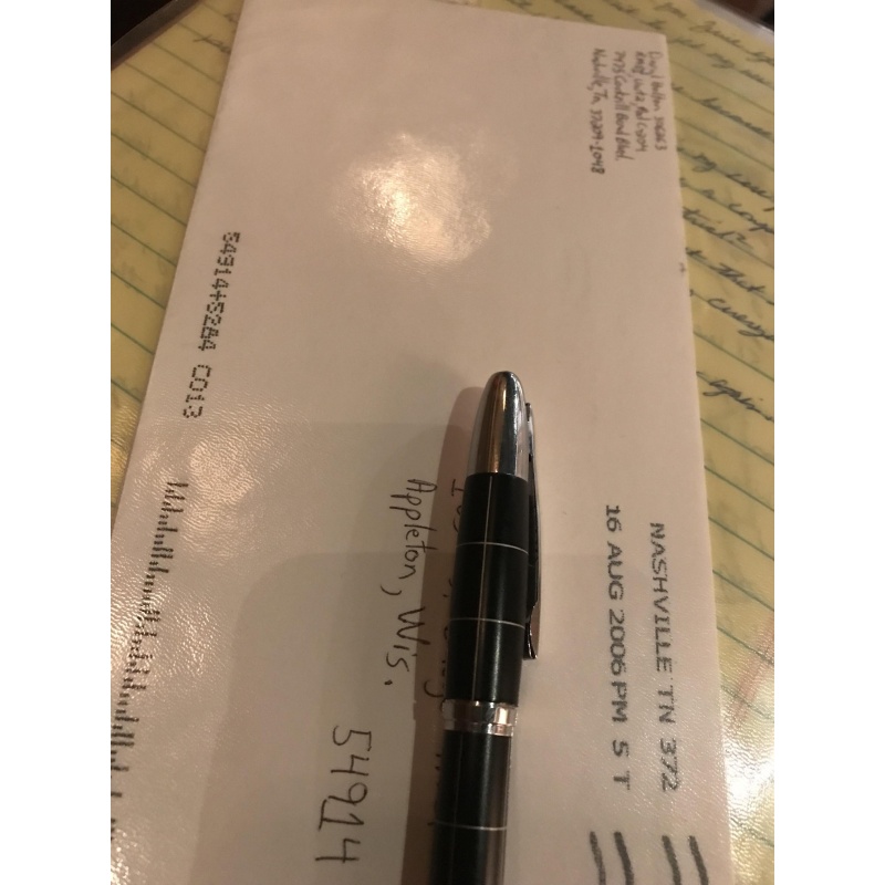 Daryl Holton handwritten envelope with 7 lines penned by him from 2006