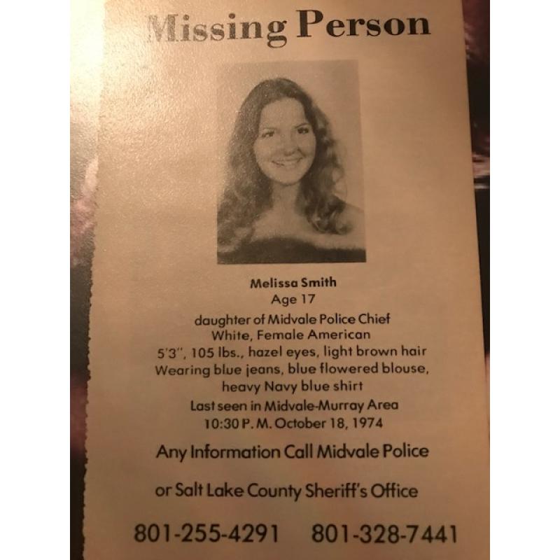Melissa Smith 5 x 7 missing poster from 1974