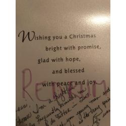 David O. Brooks handwritten Christmas card with the original envlelope from 2006