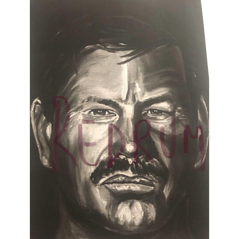 Gary L. Ridgway 8.5 x 11 black and white portrait print done in 2000