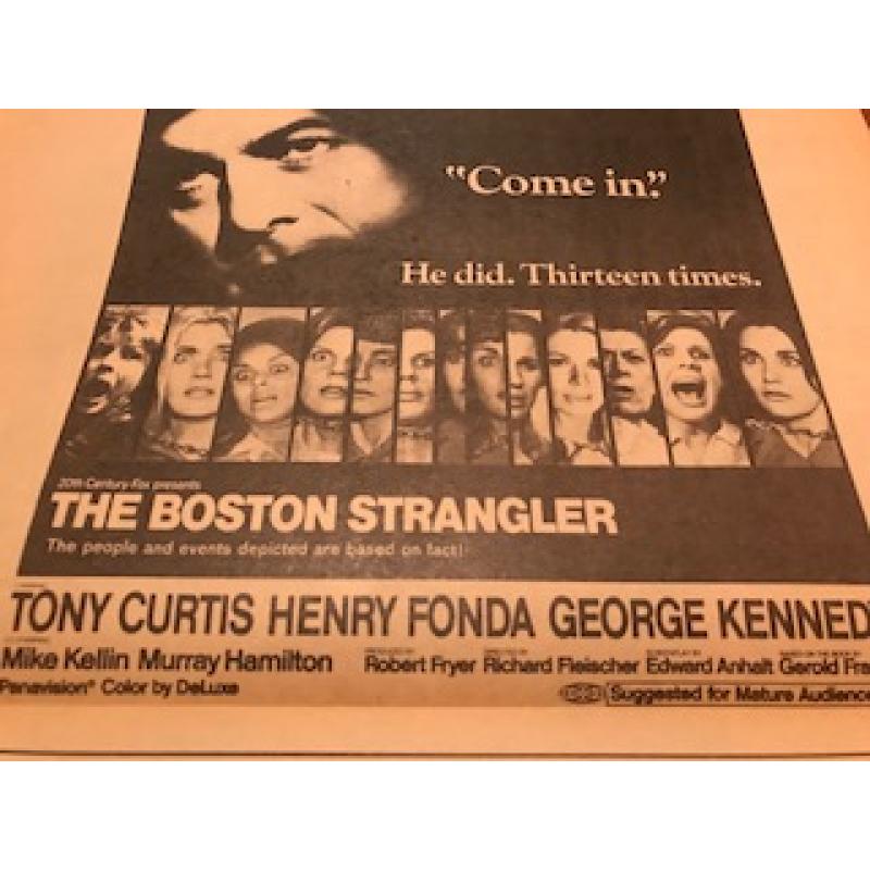 The Boston Strangler promotion herald newspaper from 1968