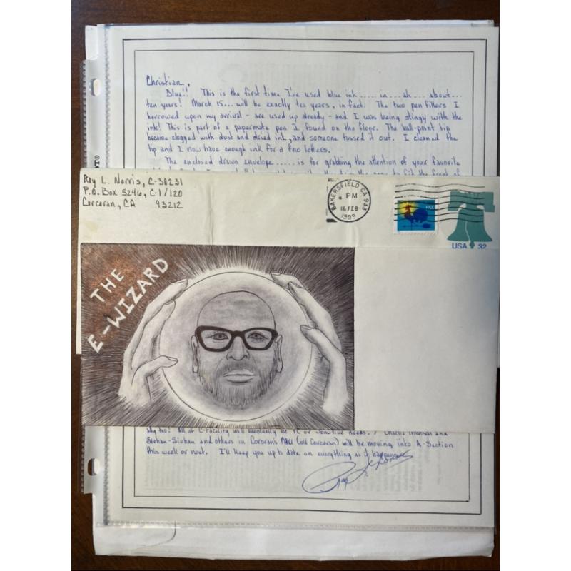 Roy L. Norris Letter and Envelope with artwork