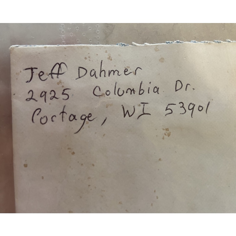 Jeffrey Dahmer SIGNED ENVELOPE from 1993