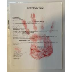 Todd Kohlhepp Summons for Murder Signed Photo and Handprint