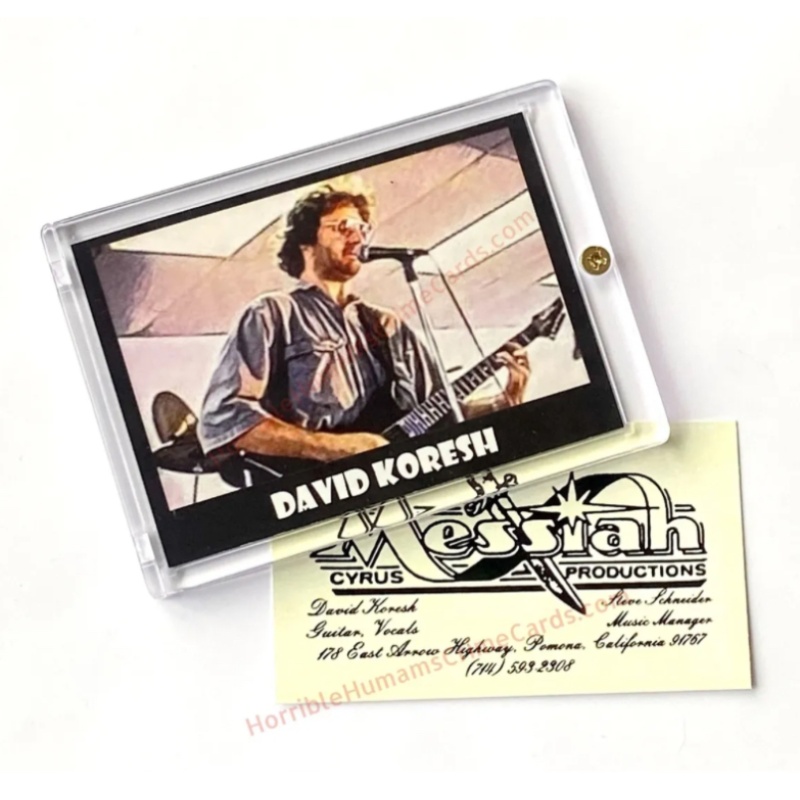 David Koresh Crime Card In Collector’s Case & Replica Business Card