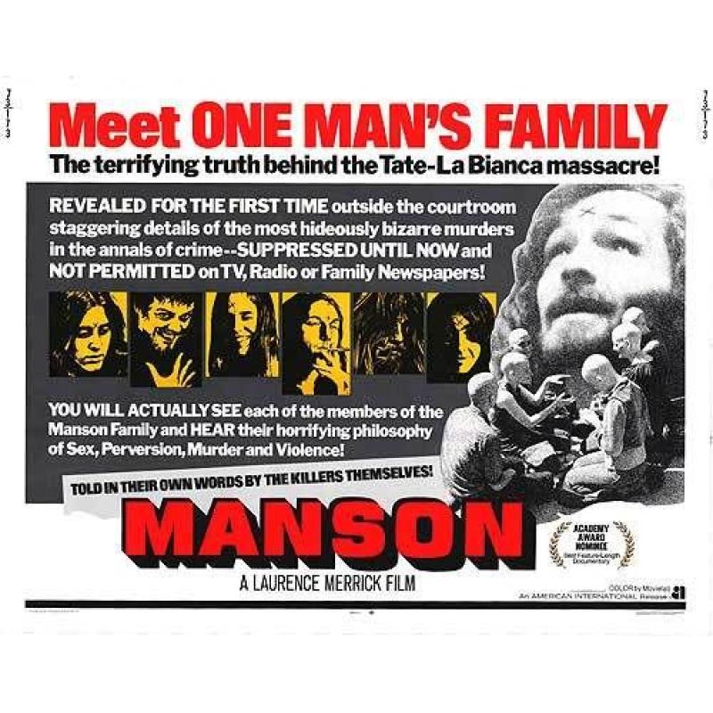 Charles Manson original movie poster Award Winner 1973