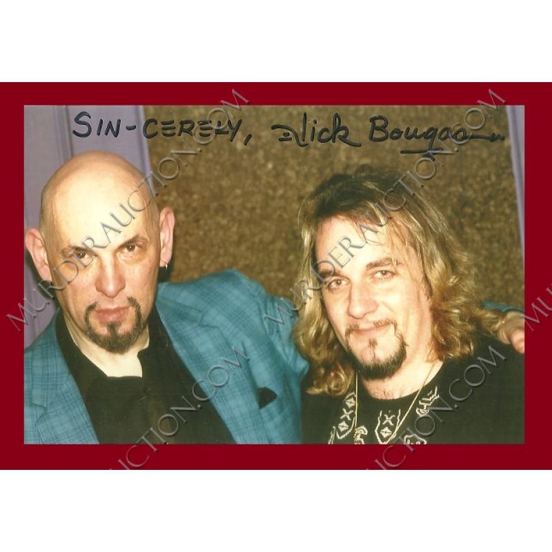 Dr. Anton LaVey photo signed by Nick Bougas 4"×6"