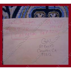 Charles Manson envelope 7/23/2009 DECEASED