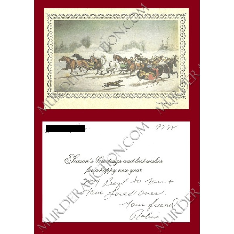 Robin Gecht Christmas card/envelope 12/1/1997