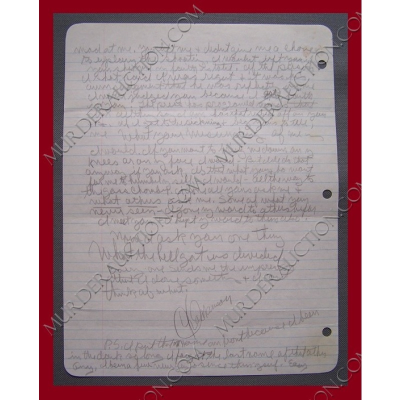 Charles Manson letter/envelope 3/17/1975 DECEASED