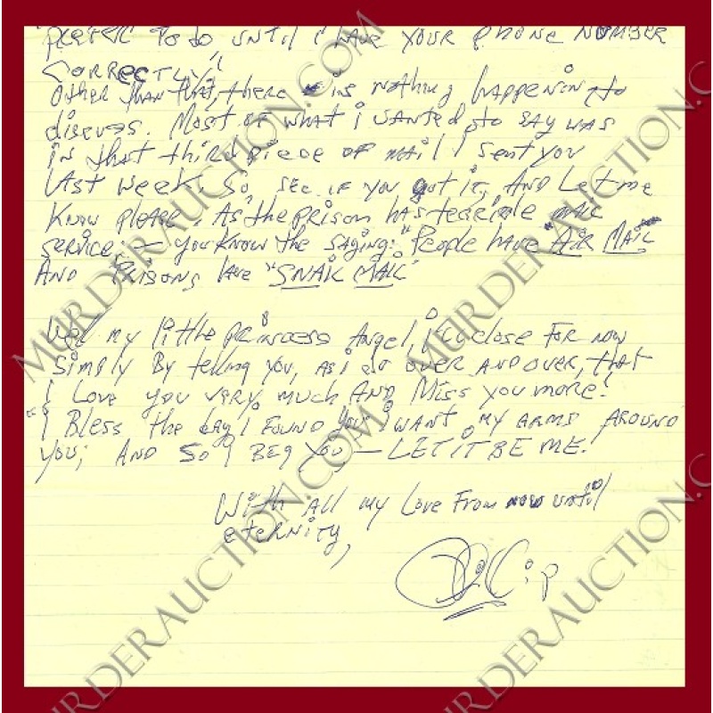 Phil Spector letter/envelope 9/12/2019 DECEASED