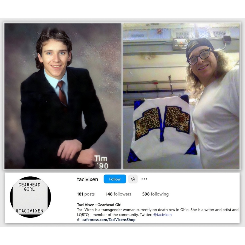 TIMOTHY HOFFNER | Taci Vixen, a Transgender Woman, Was Sentenced Under the Name Timothy Hoffner and Transitioned While on Ohio's Death Row | Buried 22-Year-Old Christopher Hammer Alive in 1993 | Spent the Last 28 Years on DR | ALS