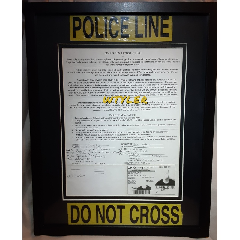 NATHAN GALE Autograph Murderer of DIMEBAG DARRELL Alrosa Villa Signed Twice *Rare*