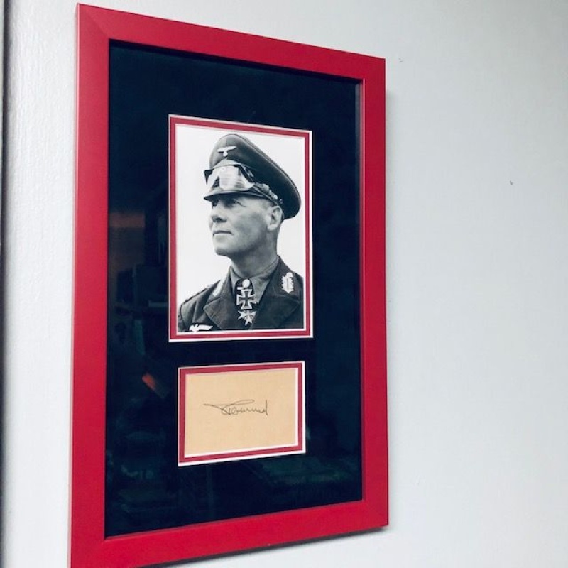 ERWIN ROMMEL SIGNATURE WITH PHOTO - PROFESSIONALLY FRAMED