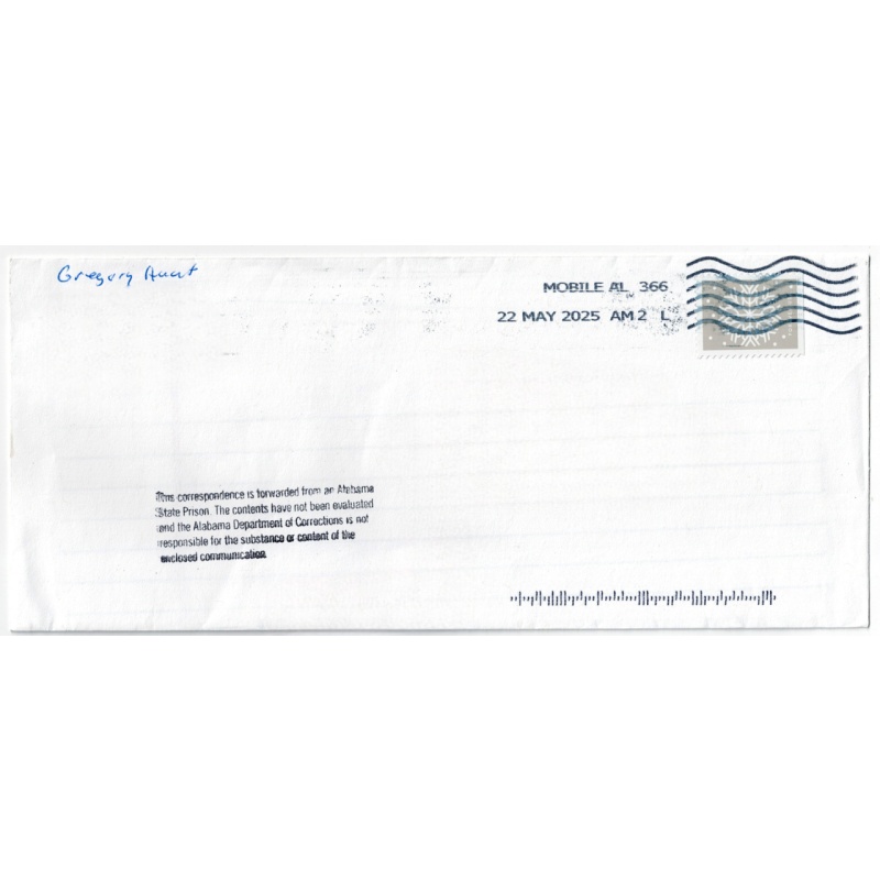 GREGORY HUNT | Death Row | Minister Scheduled to Be Executed by Nitrogen Hypoxia in Alabama Between Midnight on June 10, 2025, and 6 am On June 11, 2025, for the Capital Murder of Karen Lane | ALS