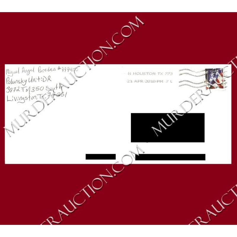 Miguel Angel Paredes letter/envelope 4/18/2010 EXECUTED