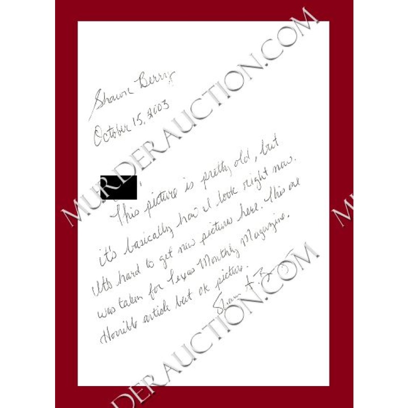 Shawn Berry photo with letter/envelope 6/17/2008