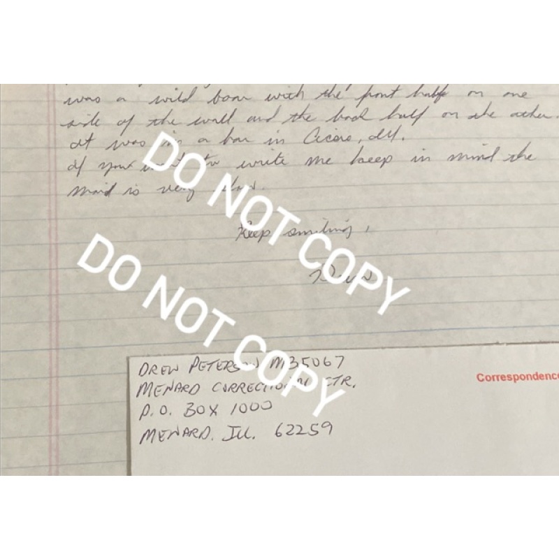 Convicted murderer Drew Peterson handwritten letter envelope sets