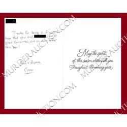 Cesar Barone Christmas card/envelope 12/11/2006 DECEASED