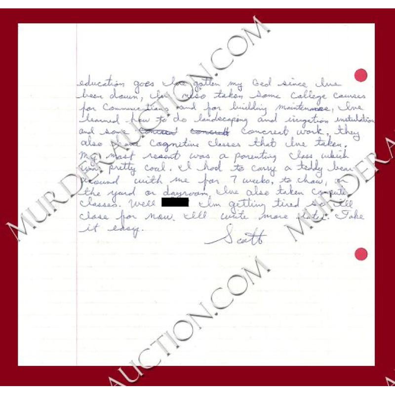 Scott Cox letter/envelope 4/18/2006 PAROLED