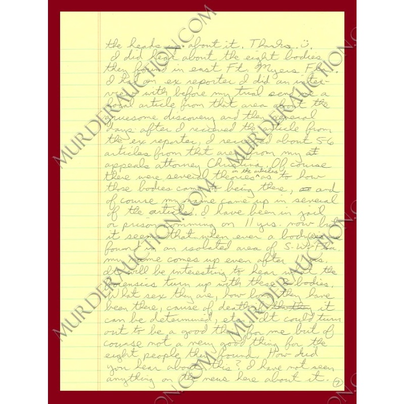 Daniel Conahan letter/envelope 4/29/2007