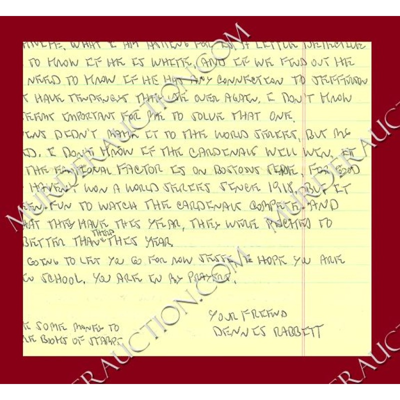 Dennis Rabbitt letter/envelope 10/24/2004