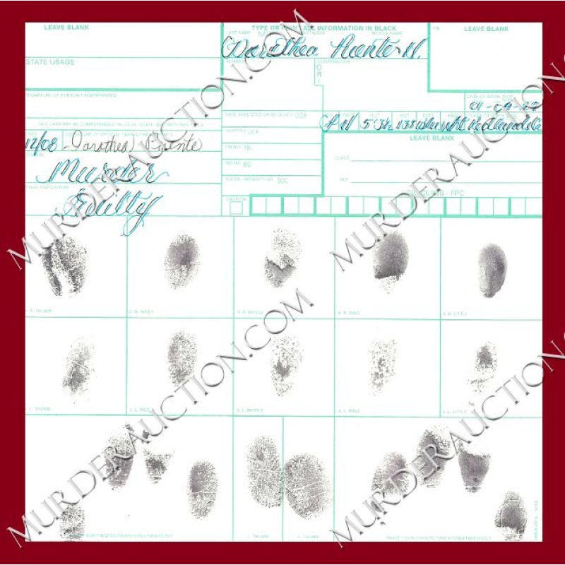 Dorothea Puente fingerprint chart DECEASED