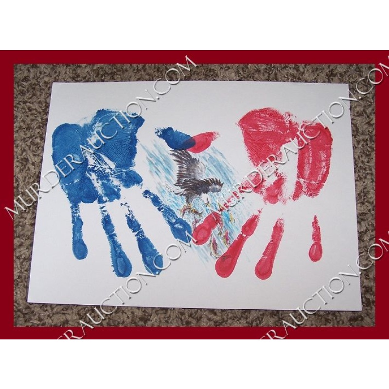 CHARLES NG Attrition handprints/painting 9"×12"